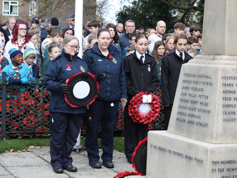 Corby RBL Remembrance Sunday parade and service at Corby War Memorial/