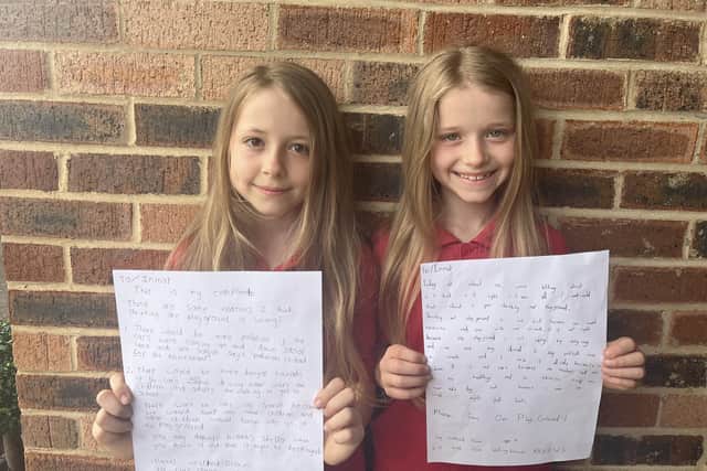 Ivy and Hazel, 9, wrote letters of objection to the now-shelved proposal