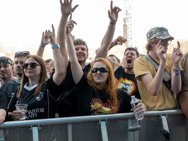 Fans watching acts perform on stage at the Warrior’s Dance festival at The National Bowl in Milton Keynes on Saturday, August 22, 2026. Photo by David Jackson.