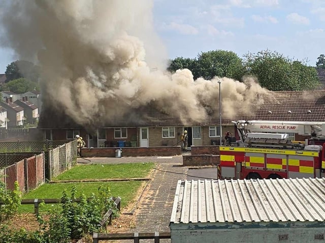 Emergency services on site at the house fire in Harrogate Court, Corby/Peter Greenway