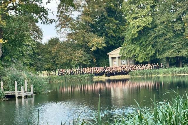 Rock Choir Members at Princess Diana's resting place
