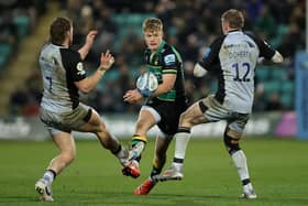 Fin Smith steered Saints past Newcastle Falcons last Saturday (photo by David Rogers/Getty Images)