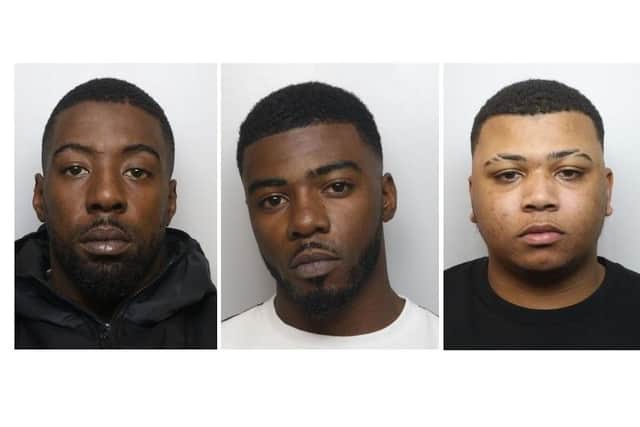 l-r Micah Thomas, aged 34, Marlie Ashby, aged 29 and 22-year-old Twvarnai Riviere/Northants Police