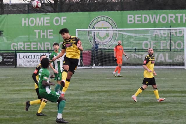 Action from AFC Rushden & Diamonds' 2-2 draw at Bedworth (Picture: Shaun Frankham)