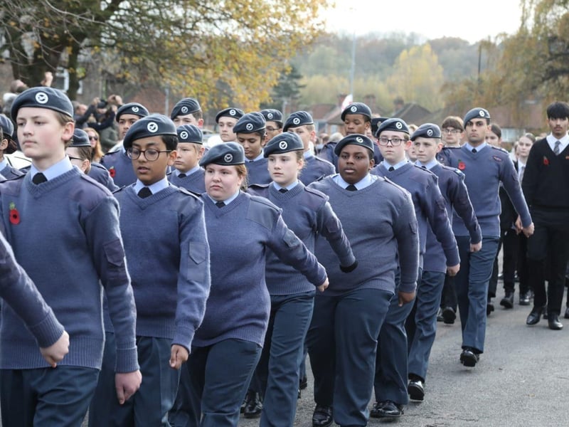 Corby RBL Remembrance Sunday parade and service at Corby War Memorial/