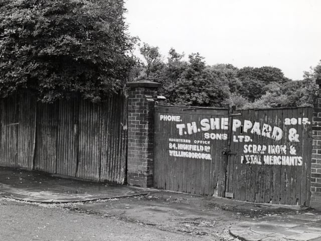 The T H Sheppard scrap merchants in Highfield Road, Wellingborough, in 1985