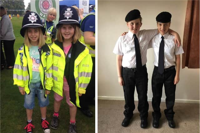 Jody and Molly Hill when they first experienced policing at a young age.
