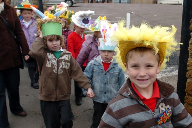 Pupils from Rothwell Victoria Infants, with their Easter bonnets in the parade 2009