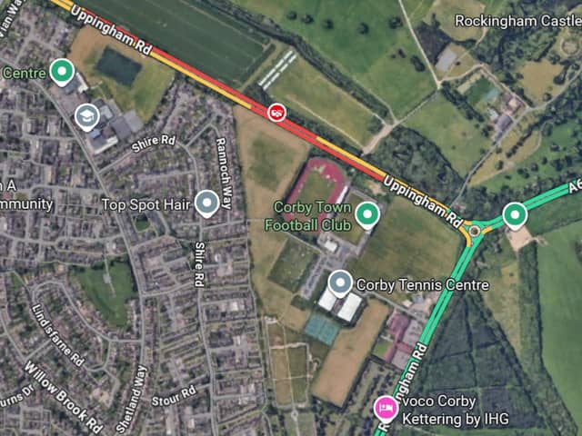 Emergency services were called to Uppingham Road Corby (A6003)/ Google