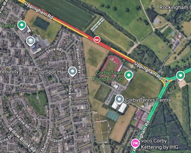 Emergency services were called to Uppingham Road Corby (A6003)/ Google