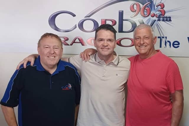 Des Barber, Jim Byrne and Paul Moore of Corby Radio. Image: Submitted