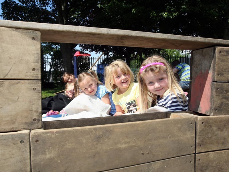 Pen Green Centre, Corby, saw work starting on new nursery provision in 2012. Inside their own self-build are Leah Tollan, Lucy Raine and Leonie Foley.