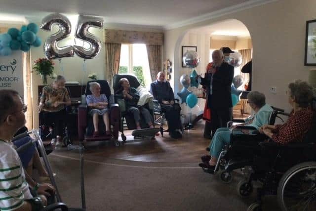 Cllr William Colquhoun saying a few words at the Glenmoor House Care Home 25th anniversary celebrations