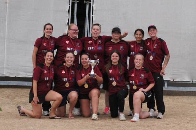 Old Grammarians Women celebrate their T20 Plate success (Picture: Finbarr Carroll)