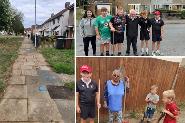 Some of the Clean up Corby team and the work they did in Selby Walk yesterday. Image: NW