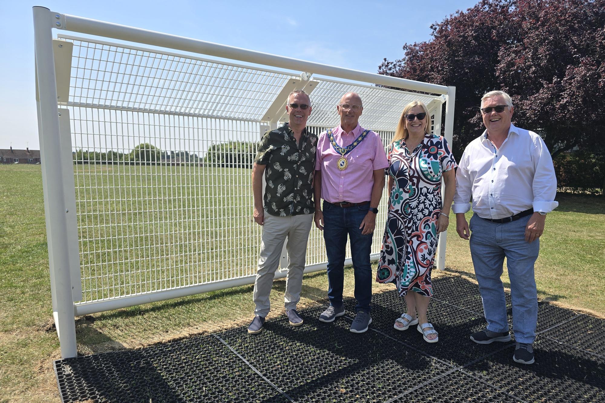New community football goal unveiled in Raunds recreation ground
