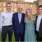 Kimbolton politics students with Sir John Major