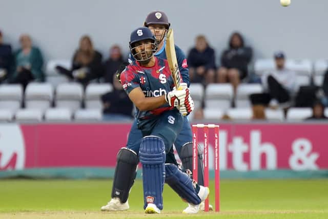 Ravi Bopara on his way to his match-winning half-century against Derbyshire Falcons (Picture: Peter Short)