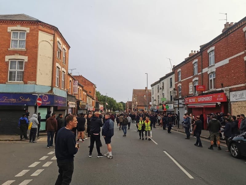 Masked thugs had threatened to descend on Kettering Road at 8pm. However only counter-protesters gathered in solidarity