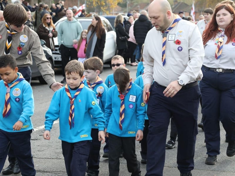 Corby RBL Remembrance Sunday parade and service at Corby War Memorial/