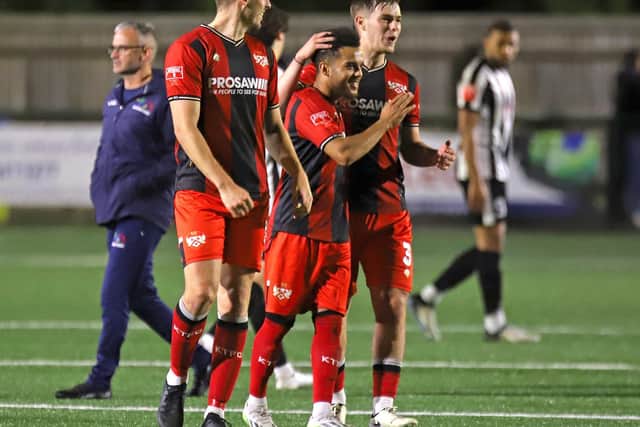 The Poppies players celebrate at St Ives (Picture: Peter Short)
