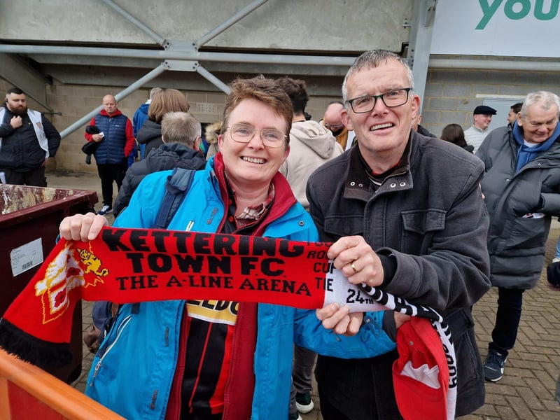 Poppies fans at the FA Cup first round game at Northampton Town