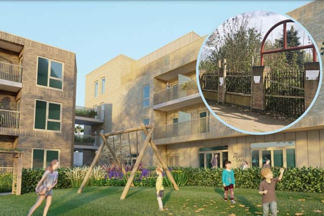 How Pluto Place could look and (inset) how The Pluto site looks now. Image Midlands:Design / National World