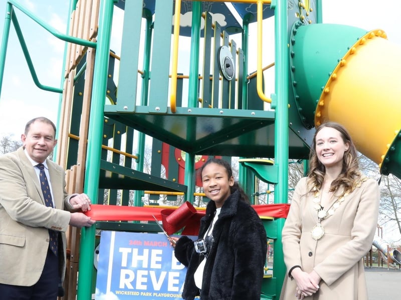 WIcksteed Park's latest playground attraction the Jack and the Beanstalk climbing frame unveiled in March 2024
