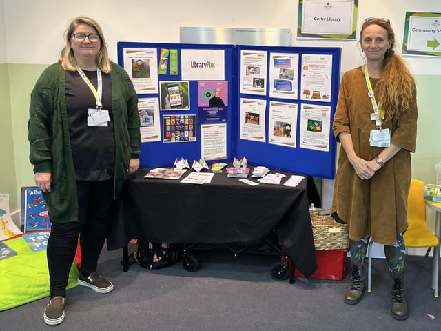 Corby Library representatives at Community Showcase at Oakley Vale Primary School