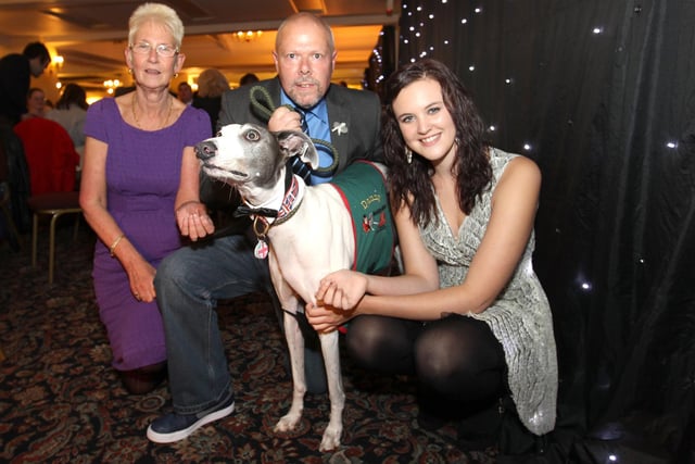 Pride in Northants Awards l-r Lynda Morgan (Head of Maplefields Academy), Tony Nevett, Danny the Reading Dog, Ashleigh Butler (without Pudsey)
 September 2012