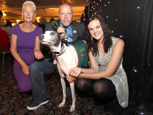 Pride in Northants Awards l-r Lynda Morgan (Head of Maplefields Academy), Tony Nevett, Danny the Reading Dog, Ashleigh Butler (without Pudsey)
September 2012