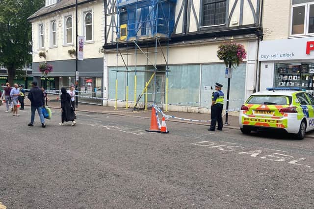 A cordon set up in Abington Street following the assault on Saturday (August 20). A murder investigation has been launched.