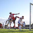 The Poppies equalise against Halesowen Town through this own goal (Picture: Peter Short)