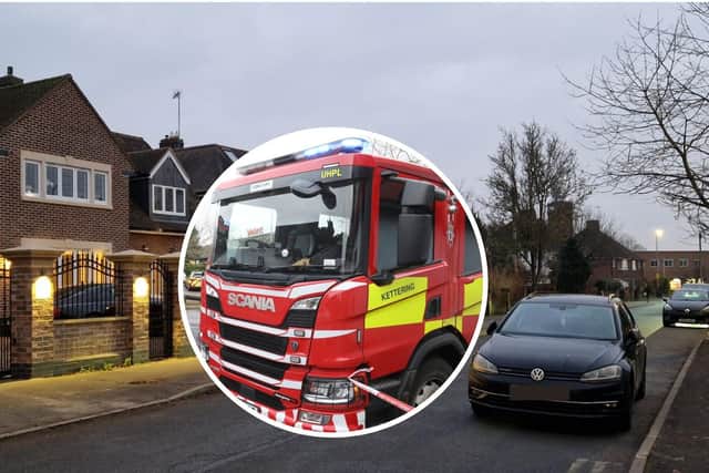 The fire engine had difficulties getting past vehicles parked on Headlands in Kettering/National World