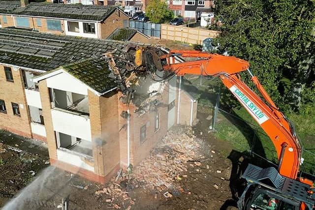 Demolition of the former Hearnden Court building in Wellingborough ahead of its multi-million pound redevelopment