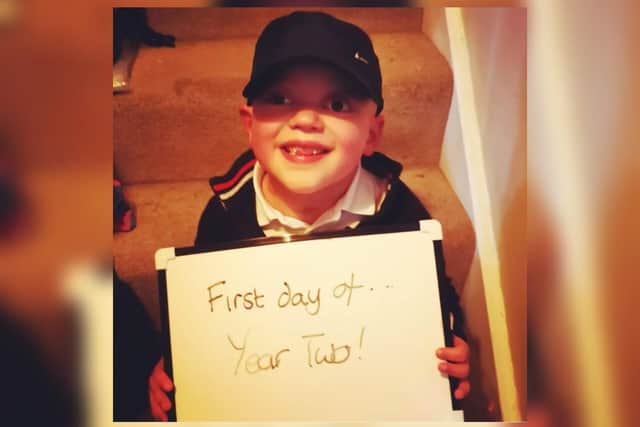 Sebastian Nunney on his first day of Year 2