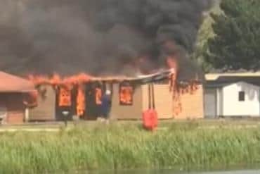 Fire has taken hold of a unit at Billing Aquadrome.