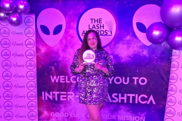 Nina Attfield with her award at the ceremony on November 2