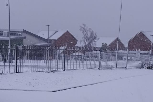 Here's Corby's Oakley Vale at about 7.30am, as pictured by Panda Lee Stark