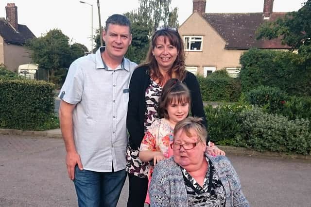 Lee, Tracey and Ellie with Tracey's mum