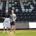 Danny Setchell and Joe Butterworth have signed for Corby Town. Picture courtesy of Corby Town FC