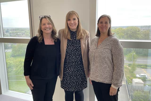 Corby Town Council community engagement and events officers Alison McDaid (left) and Rachel Raj (right) along with town clerk Felicity Ryan (centre)