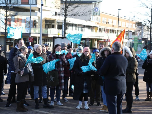 The rally in Corby town centre