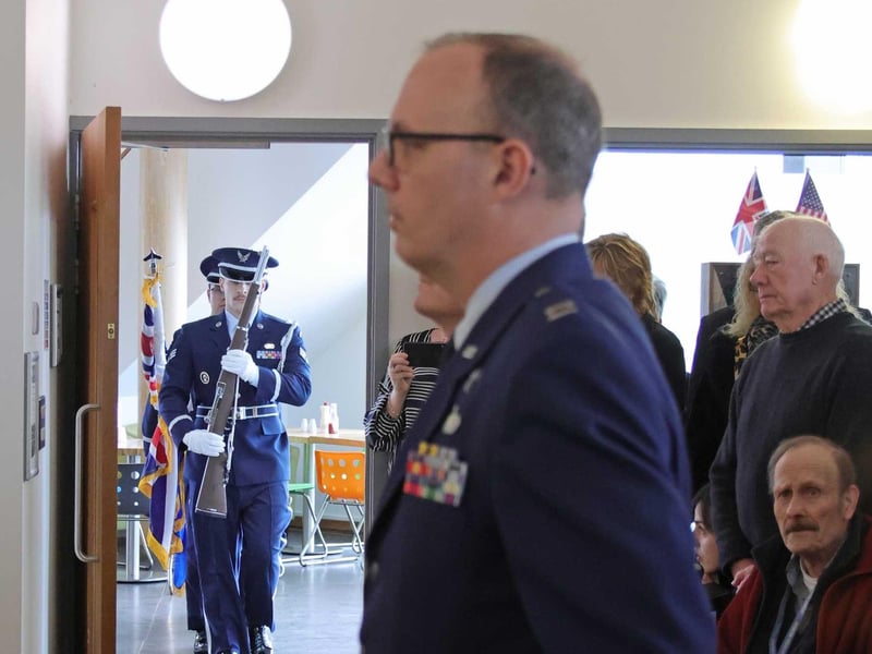 The remembrance ceremony at Stanwick Lakes