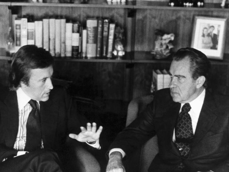 David Frost (left) was an English broadcaster and journalist who is perhaps most famously known for his hard-hitting interview with President Richard Nixon (right) following the Watergate scandal. In his youth, he attended Wellingborough Grammar School while living in Raunds, and was also a keen amateur cricketer in the area.