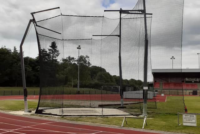 The new Thor Hammer/Discus Cage at Corby AC's Rockingham Triangle home