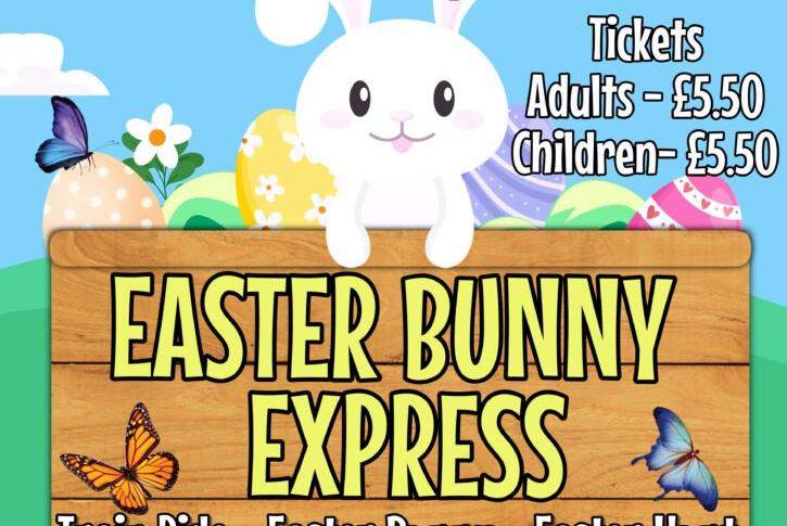 The Easter Bunny Express will run on Easter Sunday and Monday. The Easter bunny will be on board, there will be an Easter hunt and animal encounters and all children will receive a free Easter egg. Search Rushden Higham & Wellingborough Railway to find tickets.