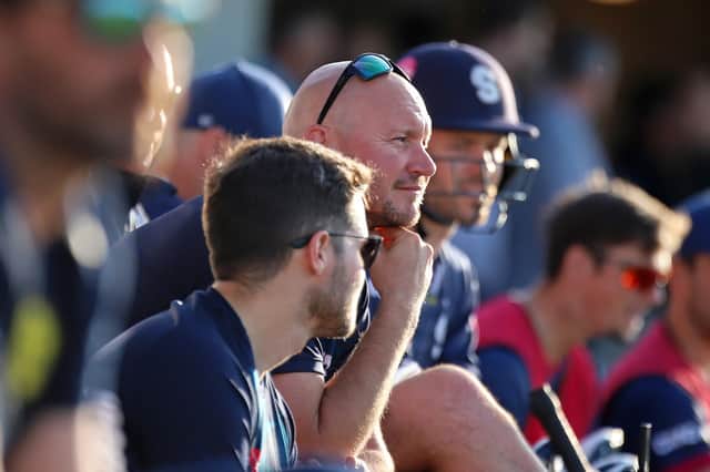 Steelbacks head coach John Sadler watches his side struggle against Durham Jets on Friday (Picture: Peter Short)