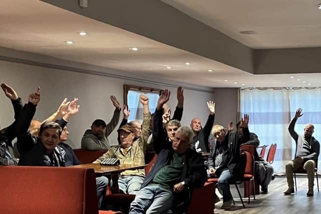 Taxi drivers met at the end of May to vote on the next steps to be taken