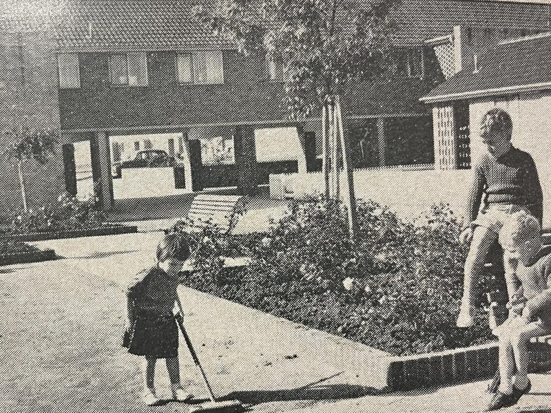 These flats at Fairlight Court looked over a pleasant green space, common to most of Corby's new estates which prioritised air, light and space.